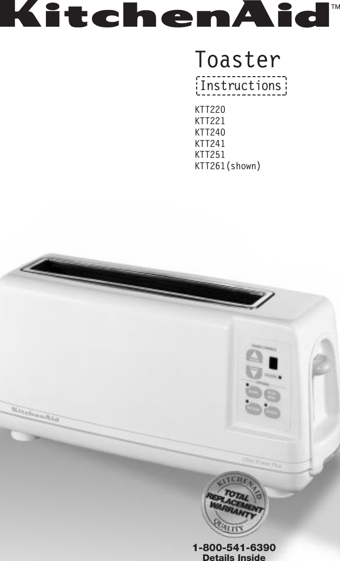 Page 1 of 12 - Kitchenaid Kitchenaid-Kitchenaid-Toaster-Ktt220-Users-Manual- 1305 ALLCombToast Eng U&C  Kitchenaid-kitchenaid-toaster-ktt220-users-manual