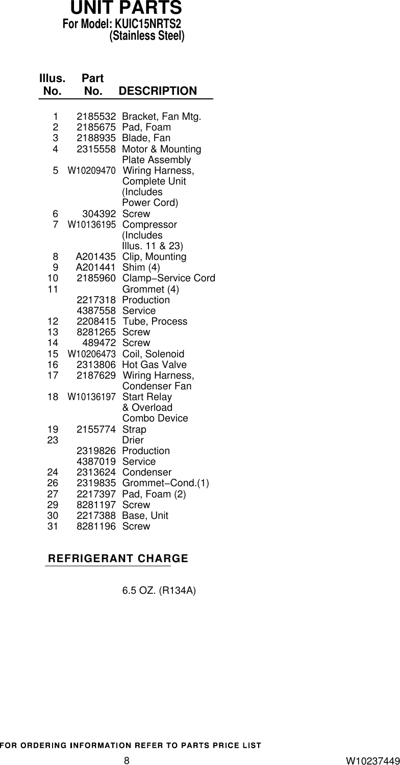 Page 8 of 9 - Kitchenaid Kitchenaid-Kuic15Nrts2-Users-Manual-  Kitchenaid-kuic15nrts2-users-manual