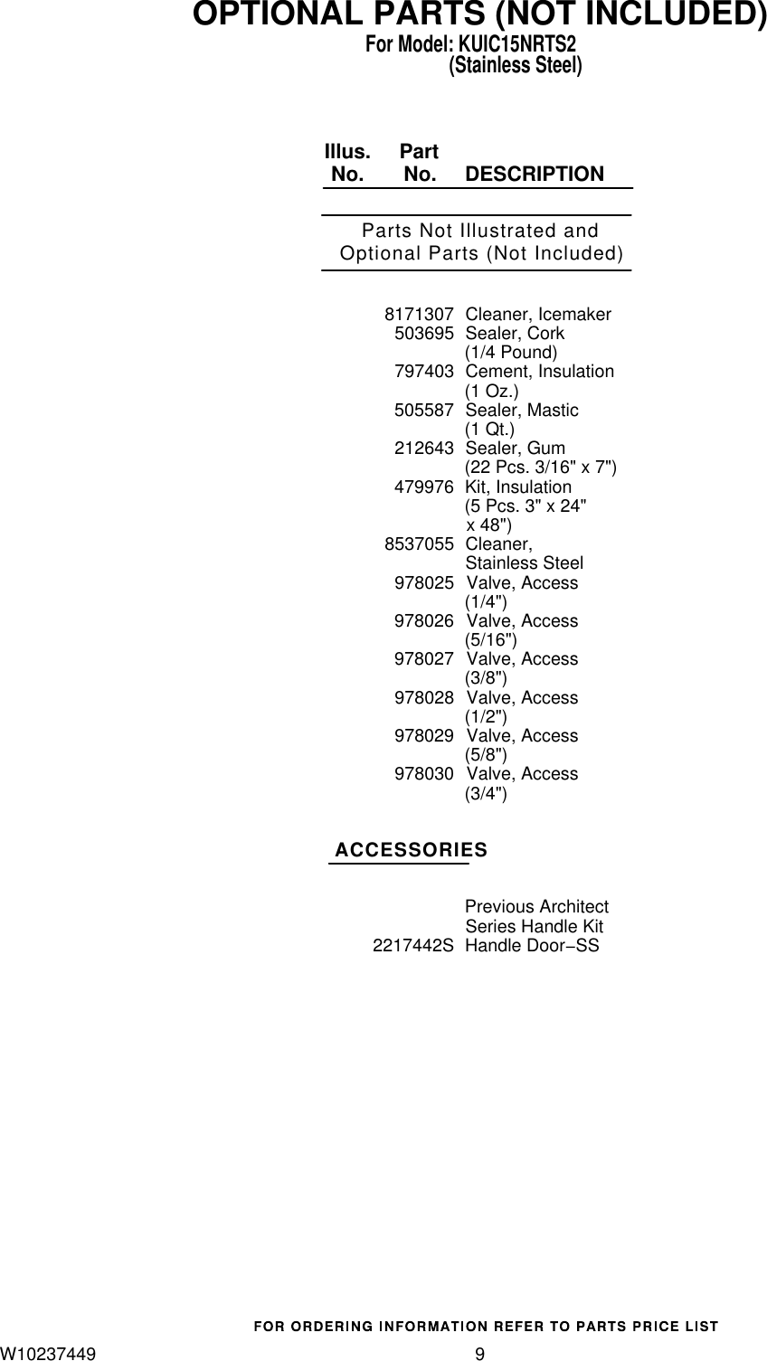 Page 9 of 9 - Kitchenaid Kitchenaid-Kuic15Nrts2-Users-Manual-  Kitchenaid-kuic15nrts2-users-manual