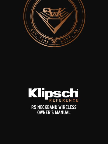 1R5 NECKBAND WIRELESSOWNER&rsquo;S MANUAL