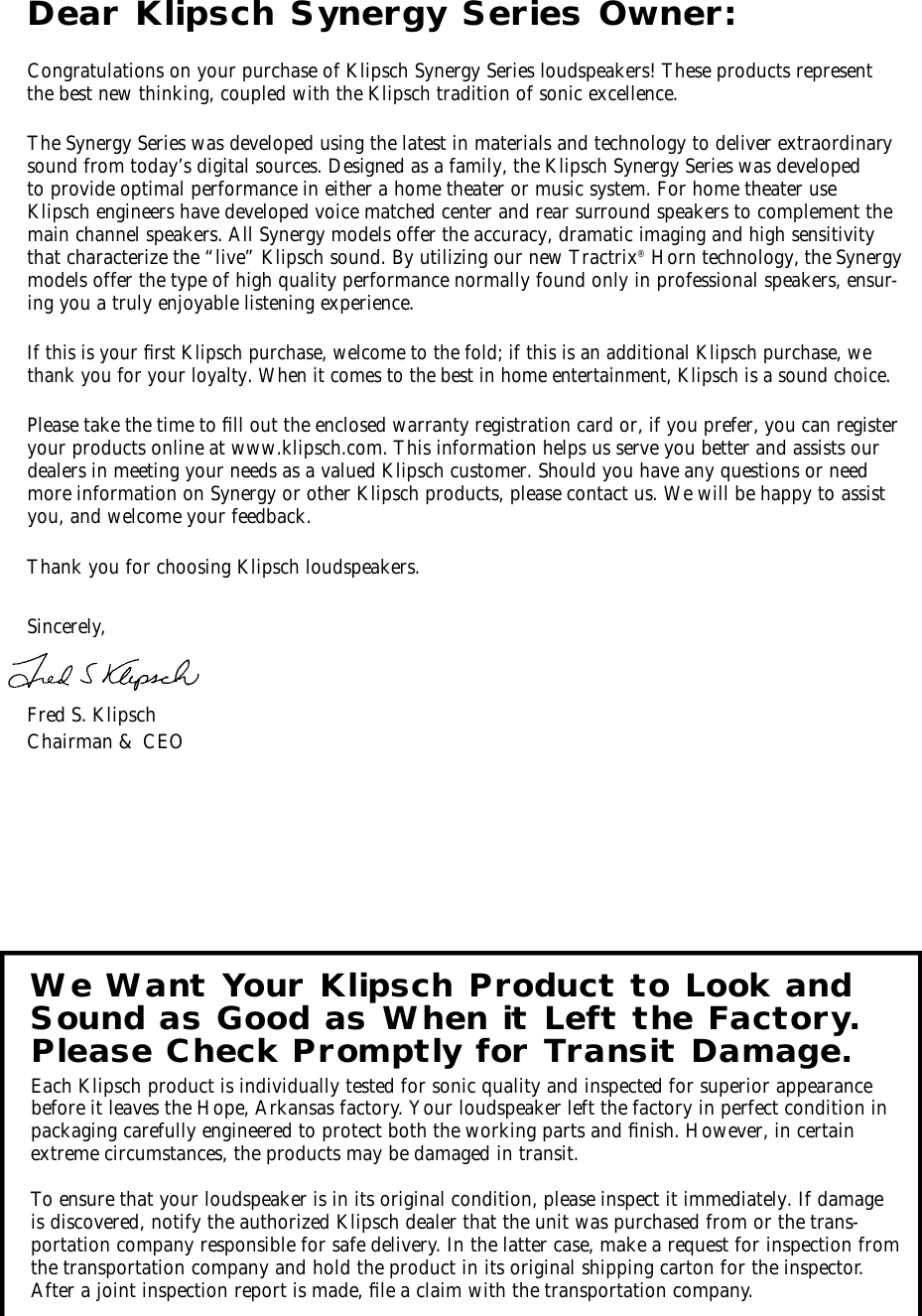 Page 7 of 12 - Klipsch Klipsch-Speaker-Sb-2-Users-Manual-  Klipsch-speaker-sb-2-users-manual