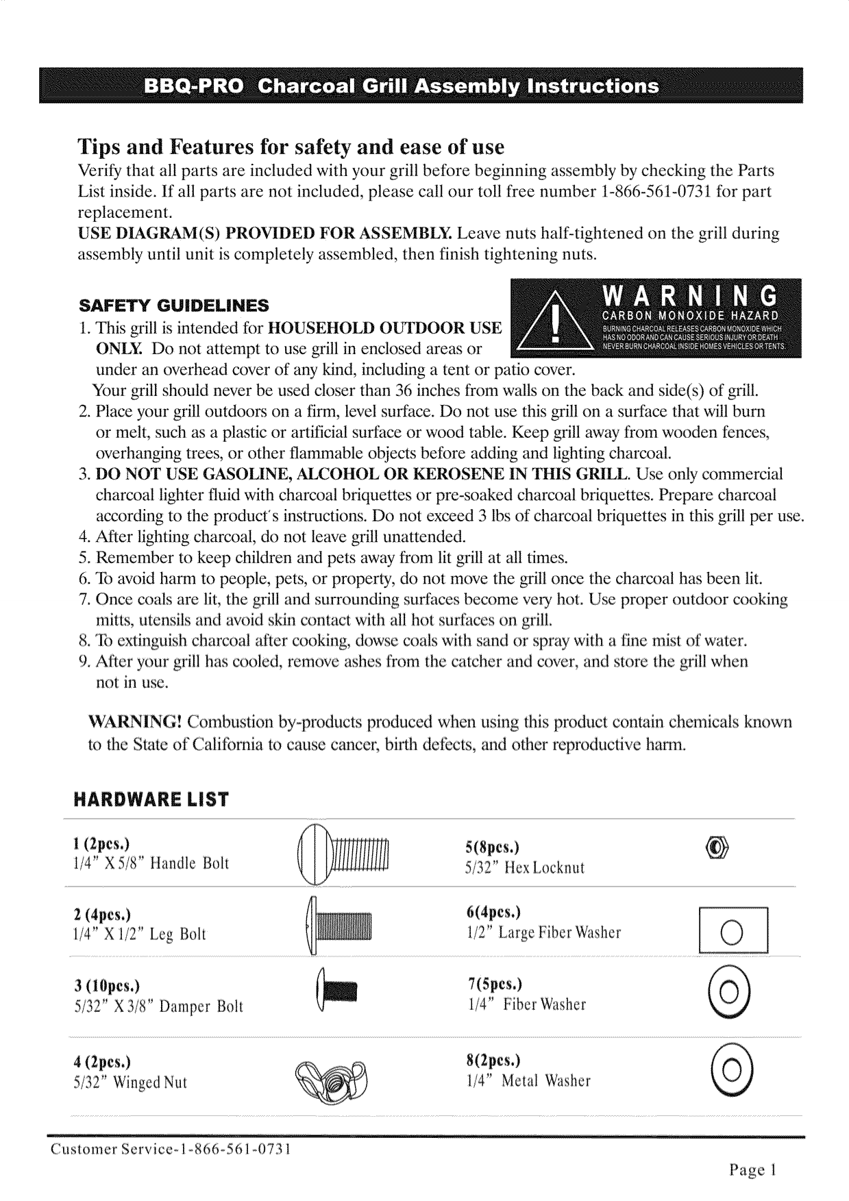 Page 2 of 8 - Kmart 01243127-6 User Manual  CHARCOAL GRILL - Manuals And Guides L1002252