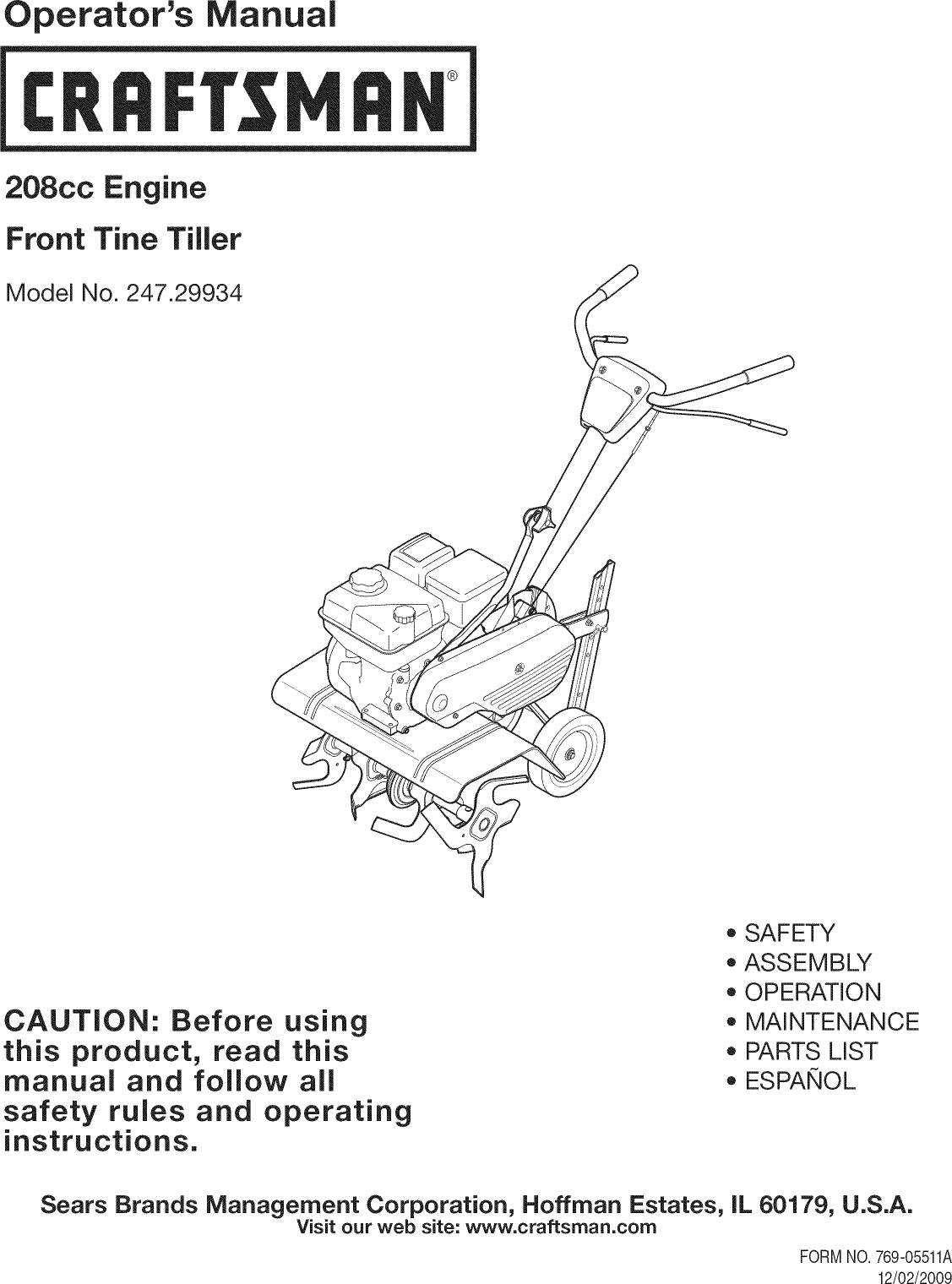 Kmart 01639069 2 User Manual FRONT TILLER Manuals And Guides L1004248