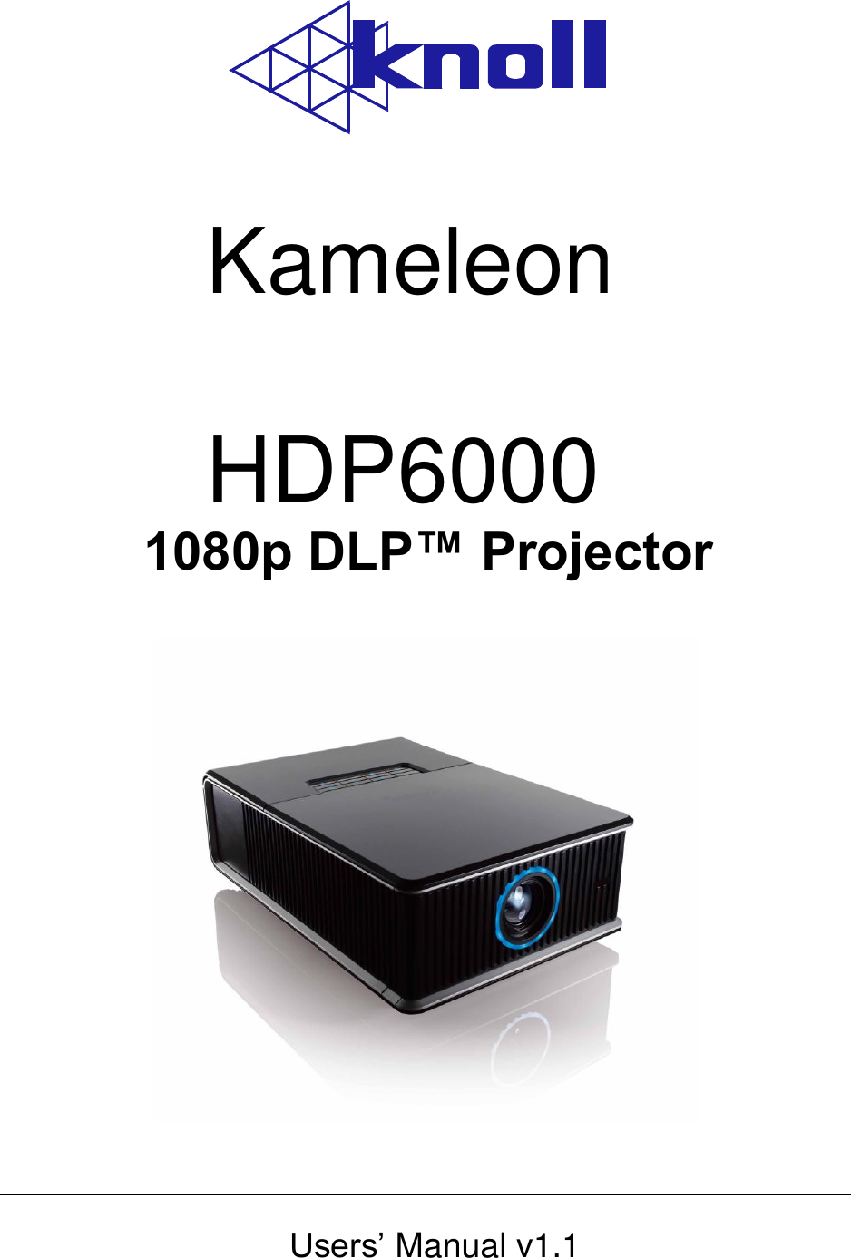 Knoll Systems Projector Hdp6000 Users Manual User’s Guide