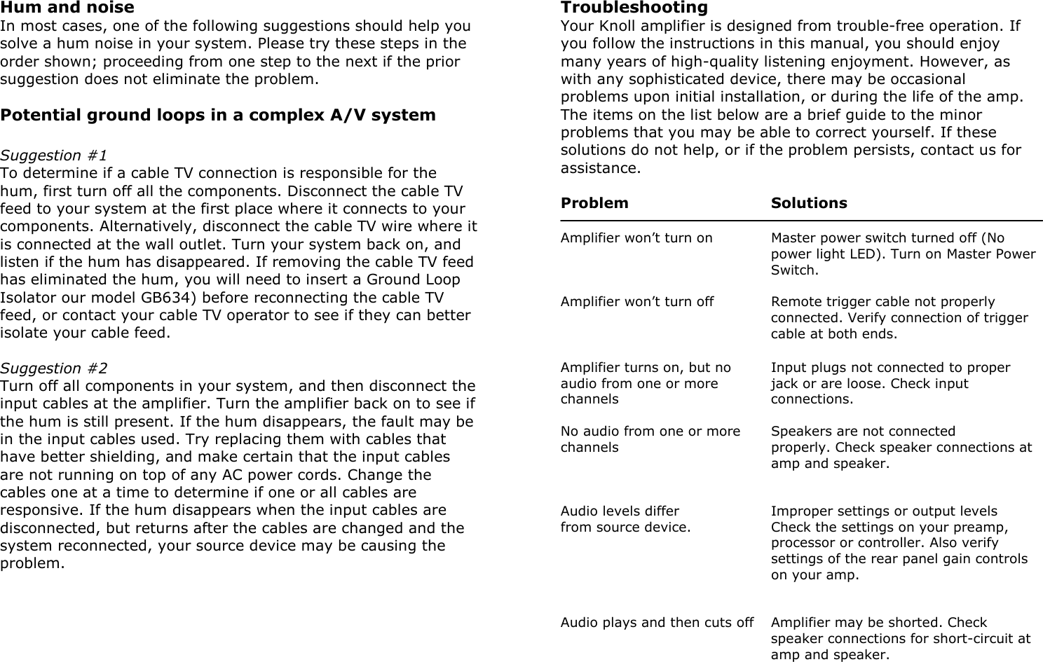 Page 4 of 8 - Knoll Knoll-Knoll-Stereo-Amplifier-21K-Users-Manual 21k Manual