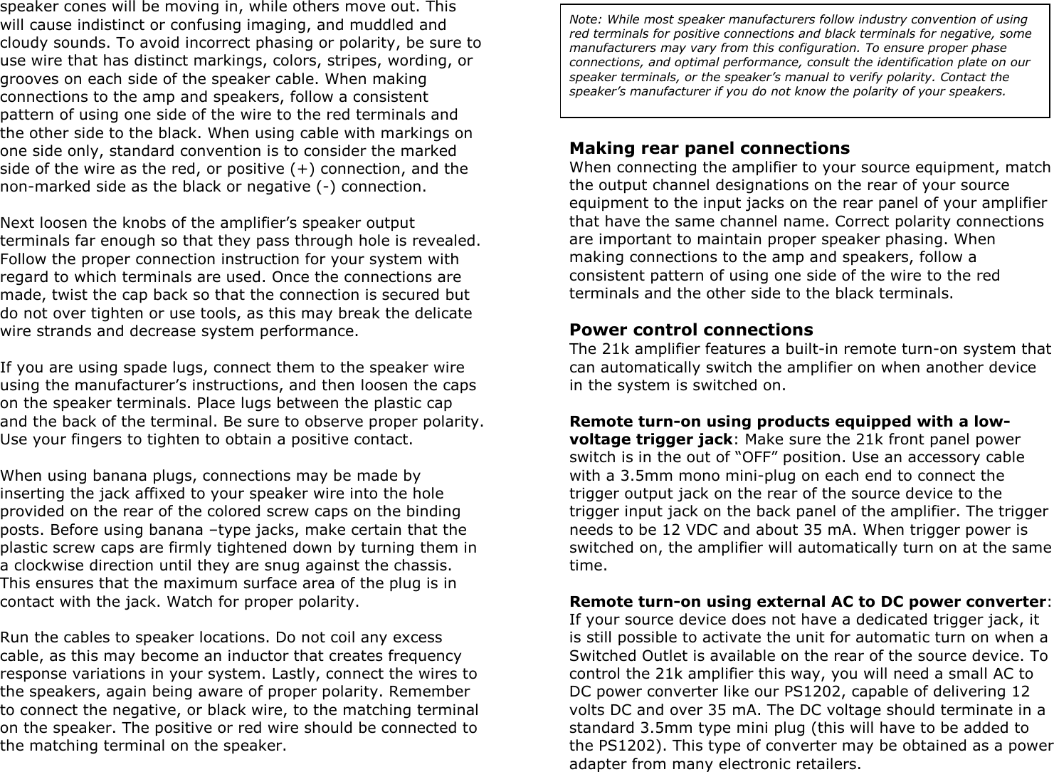 Page 7 of 8 - Knoll Knoll-Knoll-Stereo-Amplifier-21K-Users-Manual 21k Manual