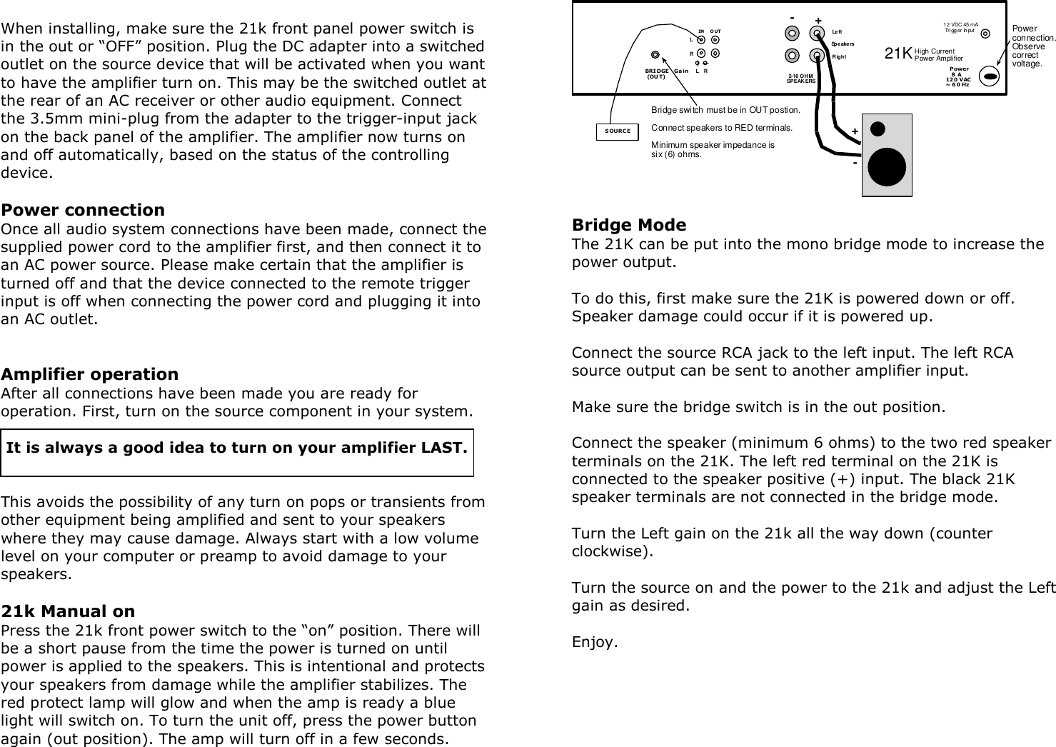 Page 8 of 8 - Knoll Knoll-Knoll-Stereo-Amplifier-21K-Users-Manual 21k Manual
