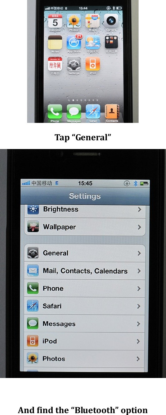 Tap“General”Andfindthe“Bluetooth”option