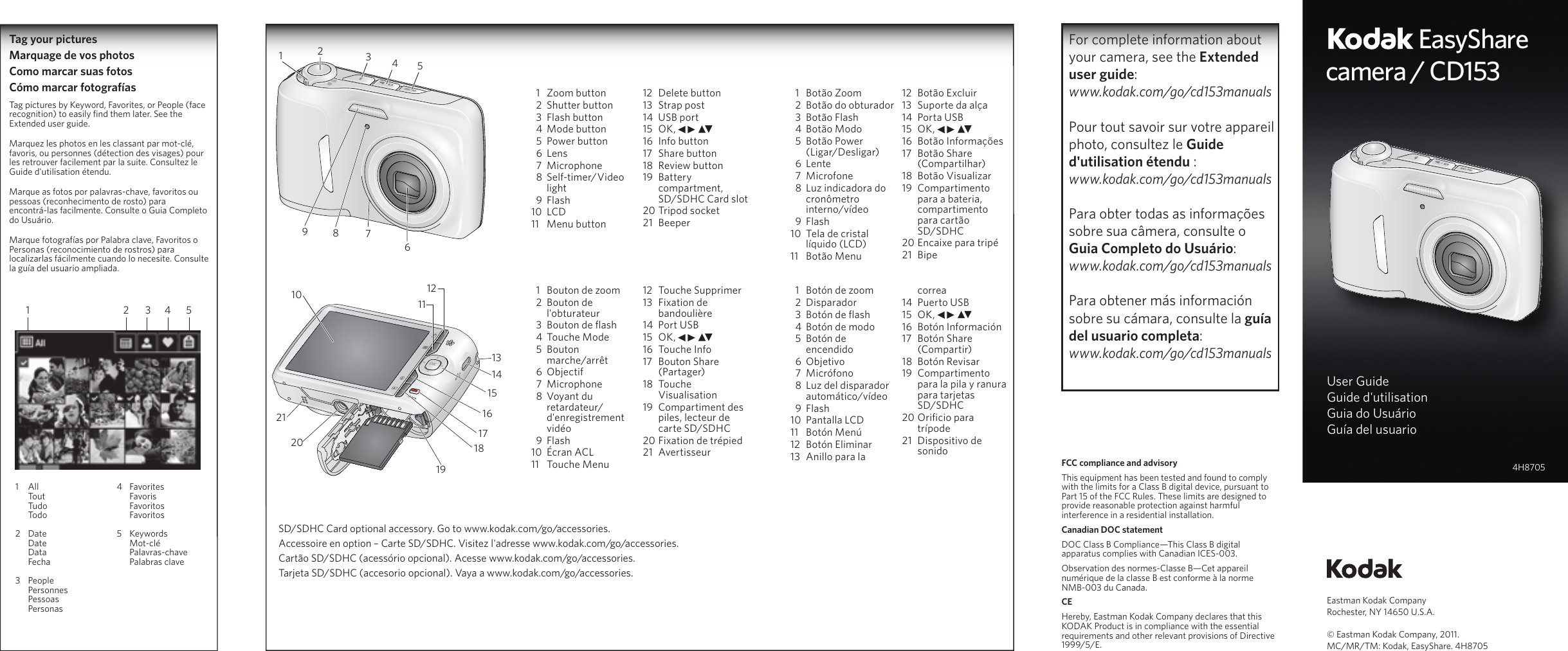 Page 1 of 2 - Kodak Kodak-Easyshare-Cd153-Users-Guide- CD153 FUG-AMER-4H8705  Kodak-easyshare-cd153-users-guide