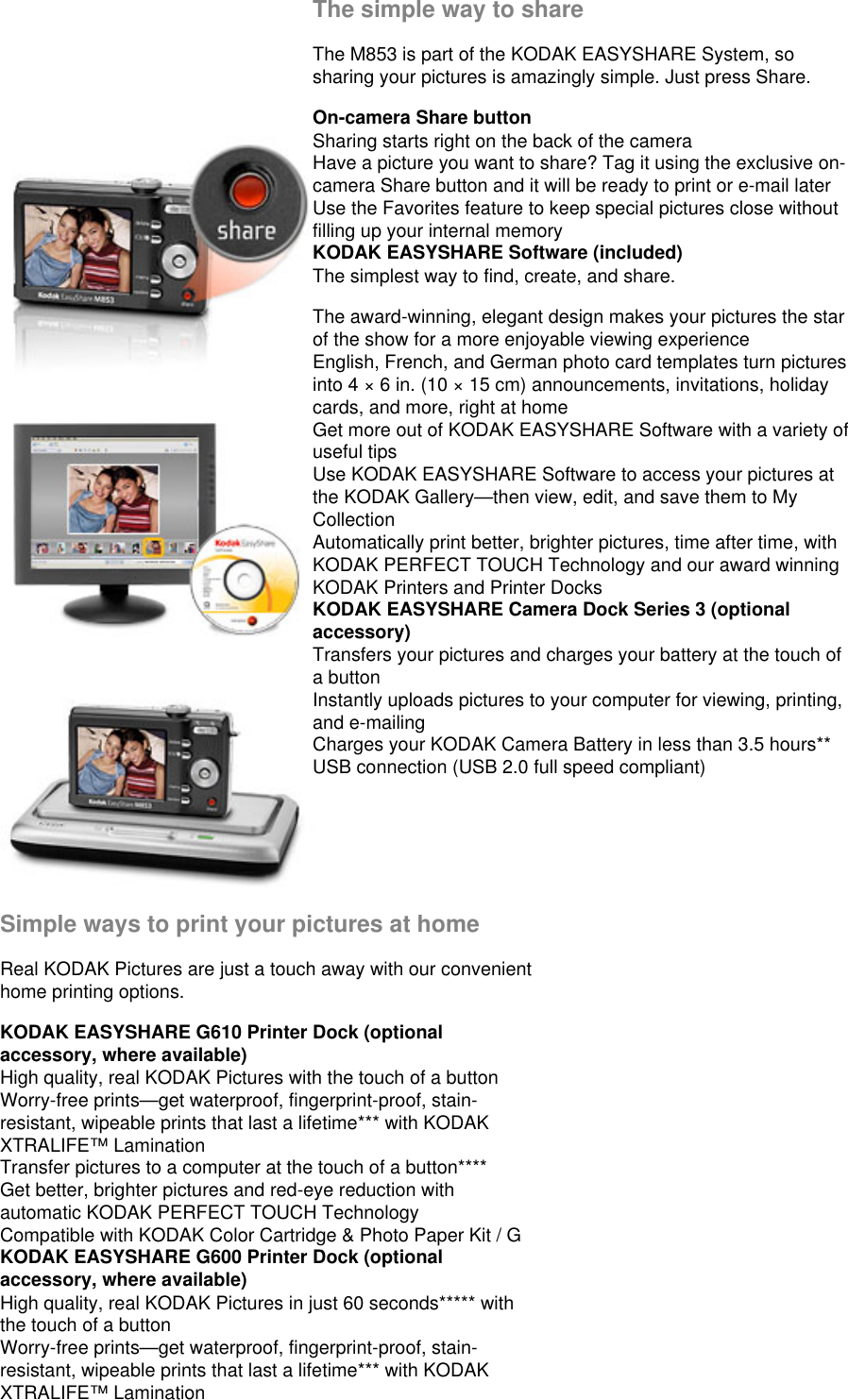 Page 4 of 9 - Kodak Kodak-Easyshare-M853-Users-Manual- EASYSHARE M853 Zoom Digital Camera  Kodak-easyshare-m853-users-manual