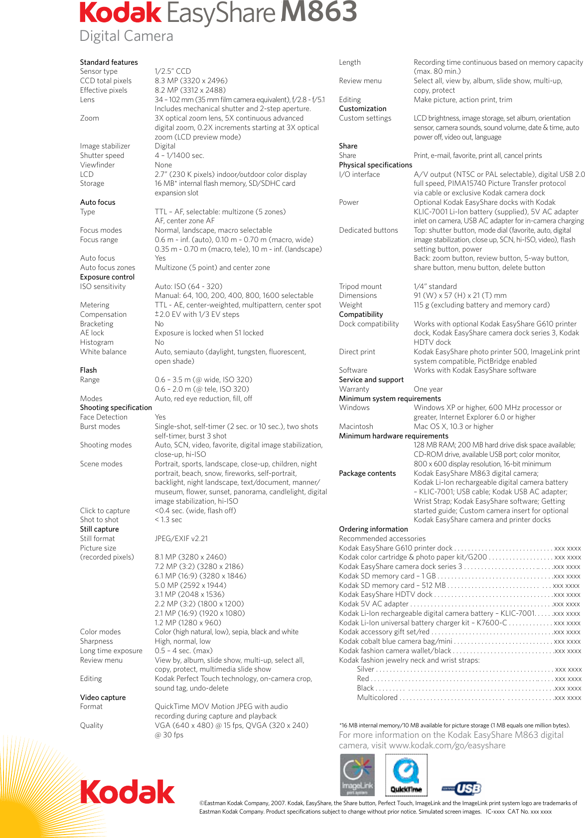 Page 2 of 2 - Kodak Kodak-Easyshare-M863-Users-Manual-  Kodak-easyshare-m863-users-manual