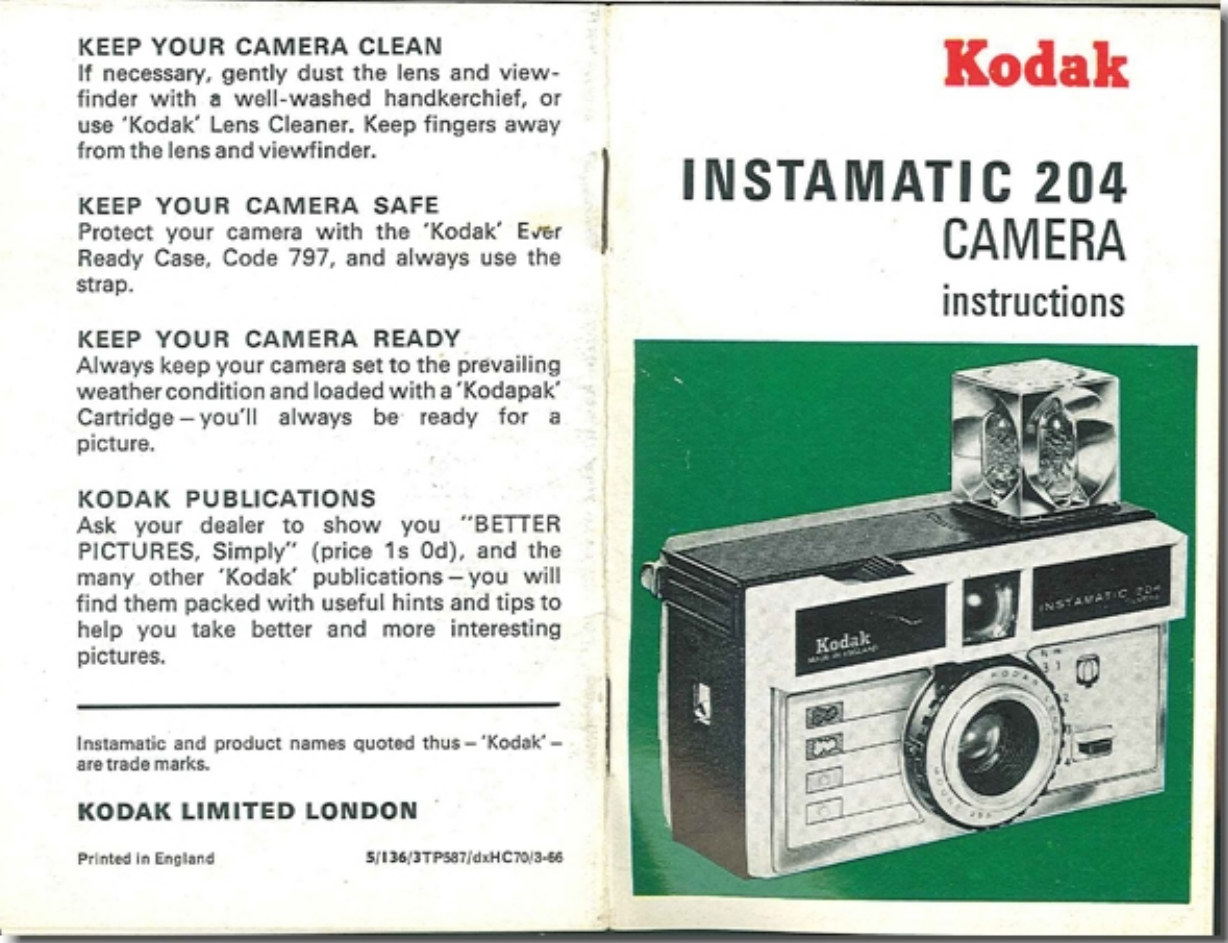 kodak instamatic 204 camera