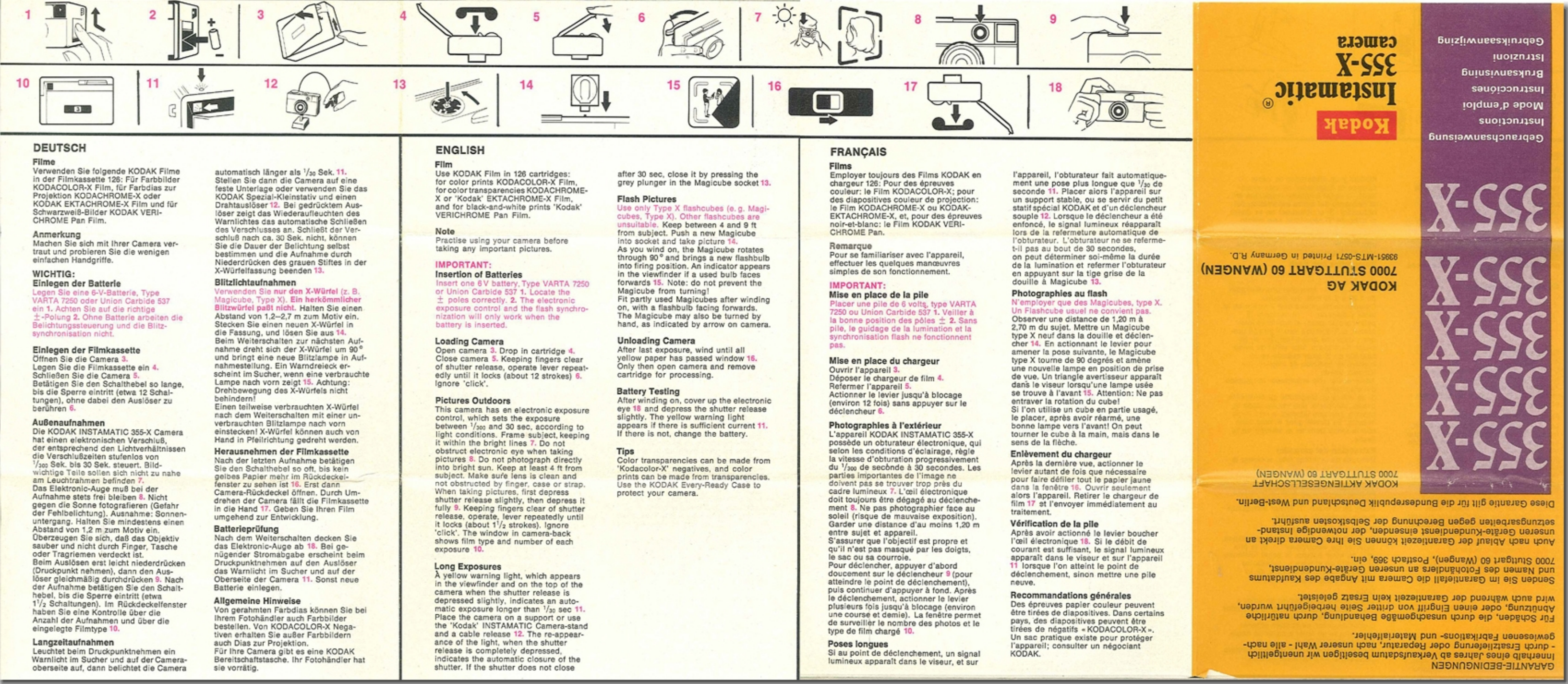 Page 1 of 2 - Kodak Kodak-Instamatic-355-X-Instruction-Manual-  Kodak-instamatic-355-x-instruction-manual