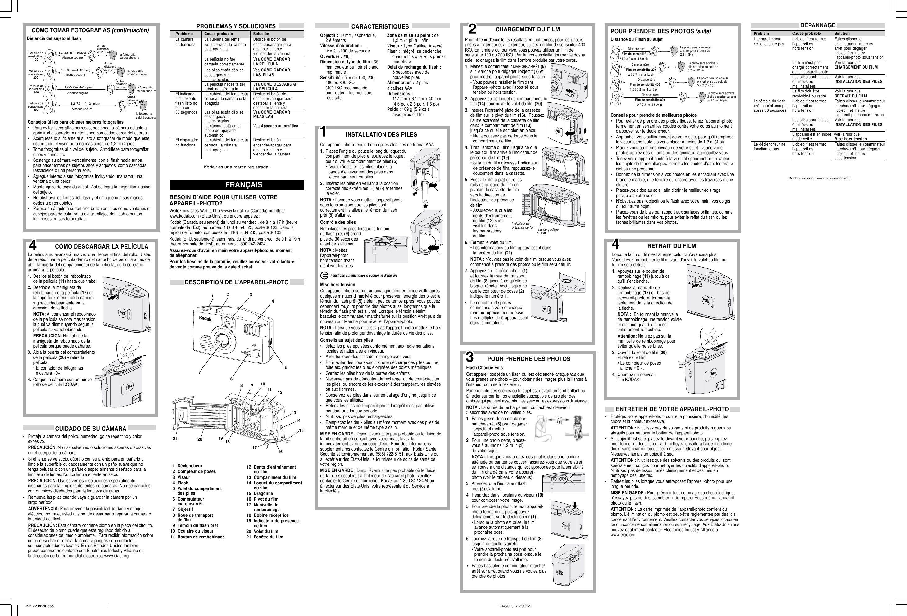 Kodak Kb 22 Users Manual KB18 Front