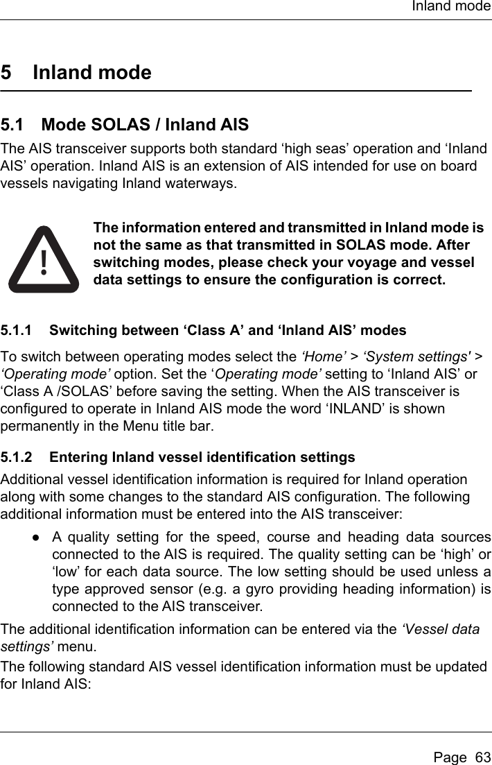Page 65 of Koden Electronics 4250018 Marine Class A AIS Transceiver with WLAN User Manual Artemis  Apollo  EN