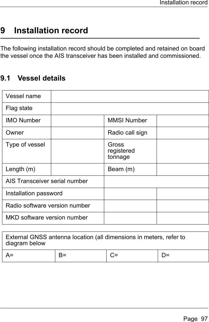 Page 99 of Koden Electronics 4250018 Marine Class A AIS Transceiver with WLAN User Manual Artemis  Apollo  EN