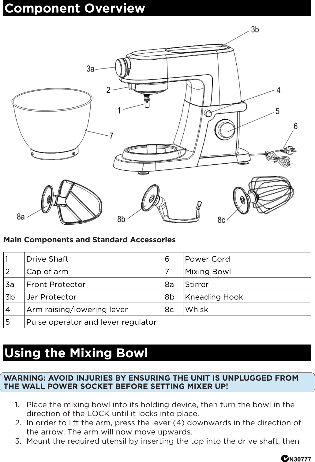 Page 5 of 6 - KA1KSTMXSLA KA1KSTMXRDA 1200W Deluxe Stand Mixer User Manual  KA1KSTMX-A