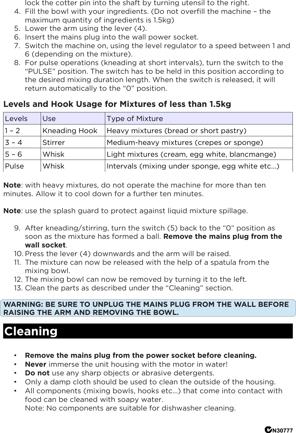 Page 6 of 6 - KA1KSTMXSLA KA1KSTMXRDA 1200W Deluxe Stand Mixer User Manual  KA1KSTMX-A