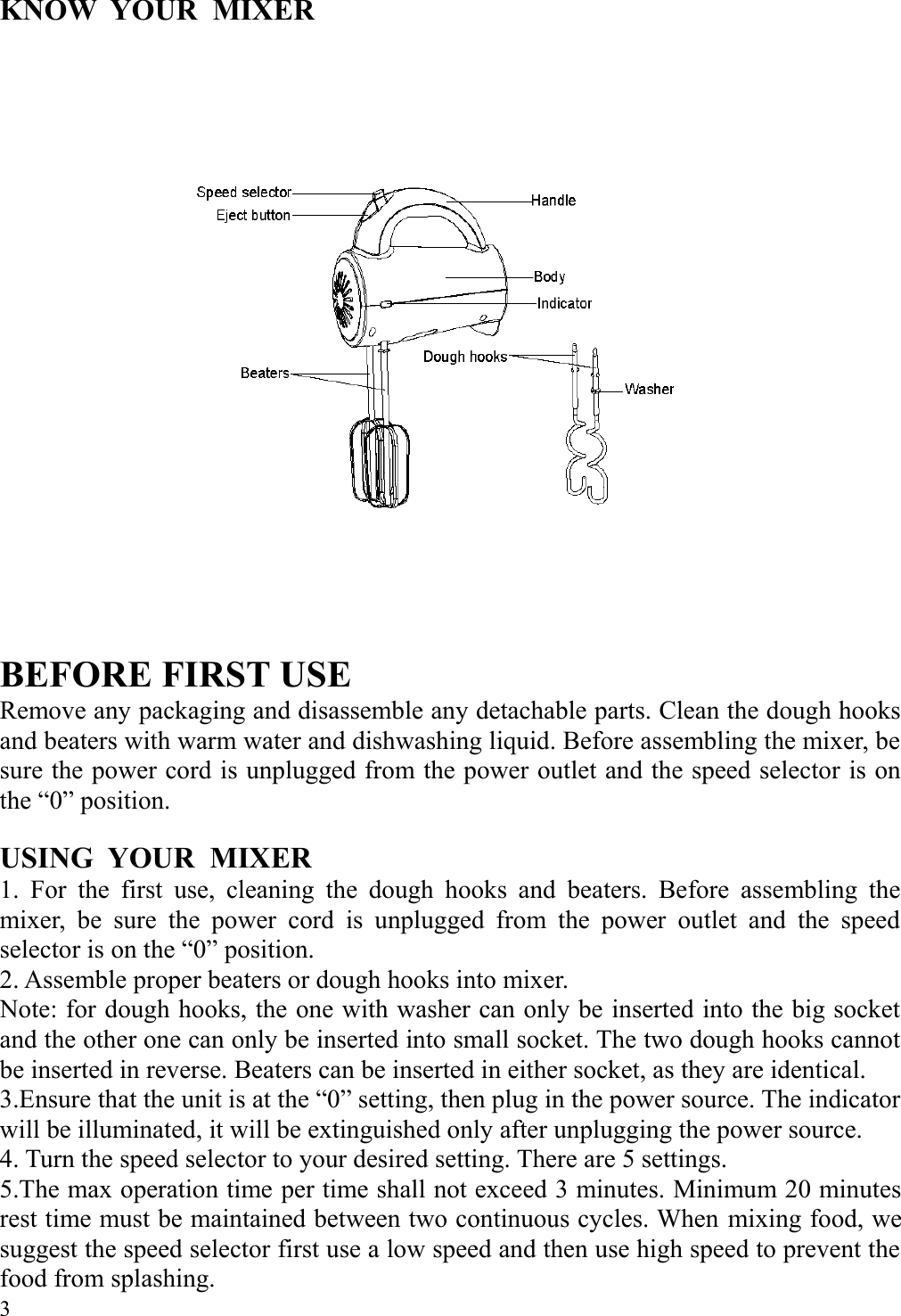 Page 3 of 4 - KA4IN1APSET Kitchen Appliance Saver Pack Hand Mixer User Manual KA4IN1APSET-Mixer
