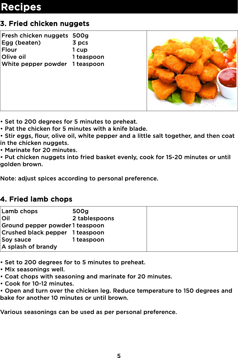 Page 6 of 9 - KA5LDGAFRYA 5.2L Digital Low Fat 1800W Air Fryer User Manual  KA5LDGAFRYA-A