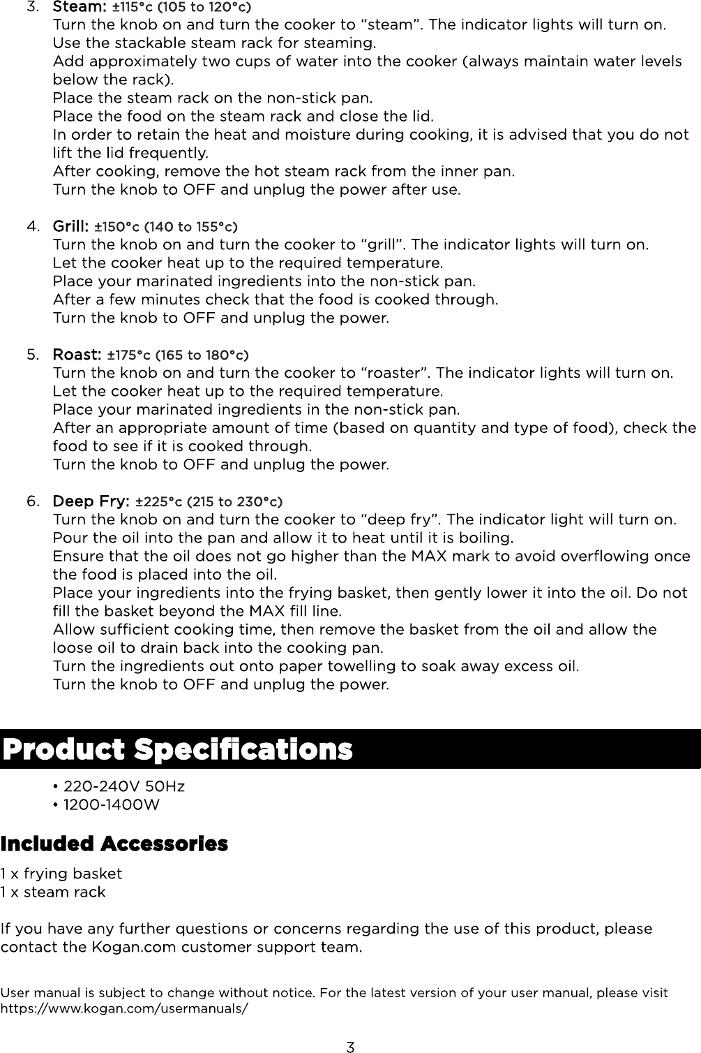 Page 4 of 4 - KA8IN1COOKRA - Kogan 8-in-1 Multifunction Slow Cooker  KA8IN1COOKRA-A