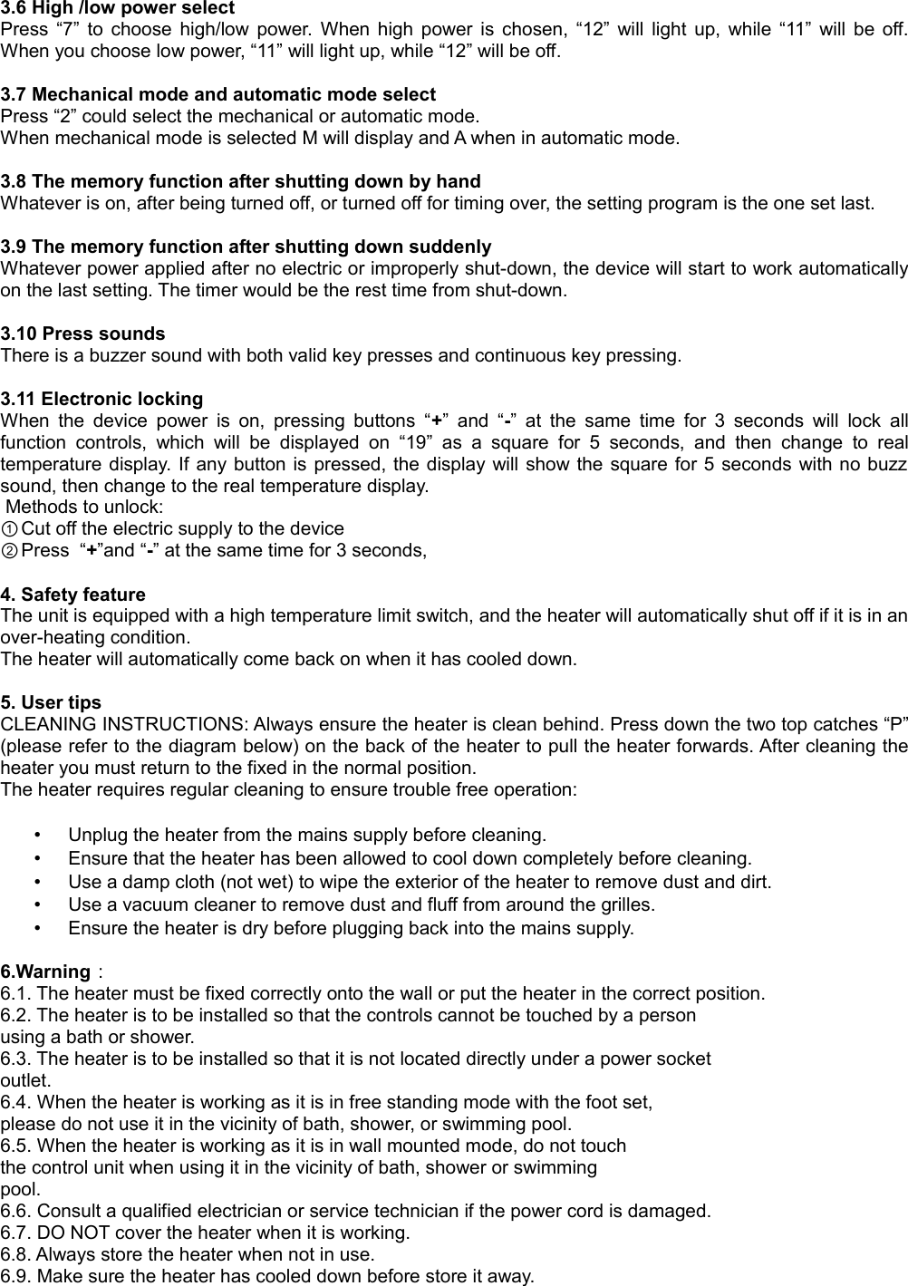 Page 6 of 7 - KAHTP22AUTA 2000W Smart Electric Panel Heater User Manual  KAHTP22AUTA-A