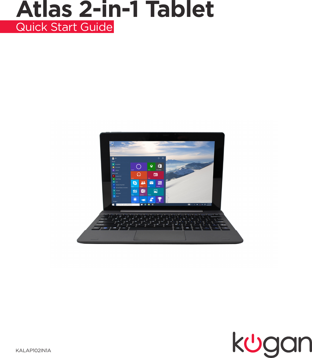 Page 1 of 11 - KALAP102IN1A Kogan Atlas 2-in-1 Tablet User Manual KALAP102IN1A-A
