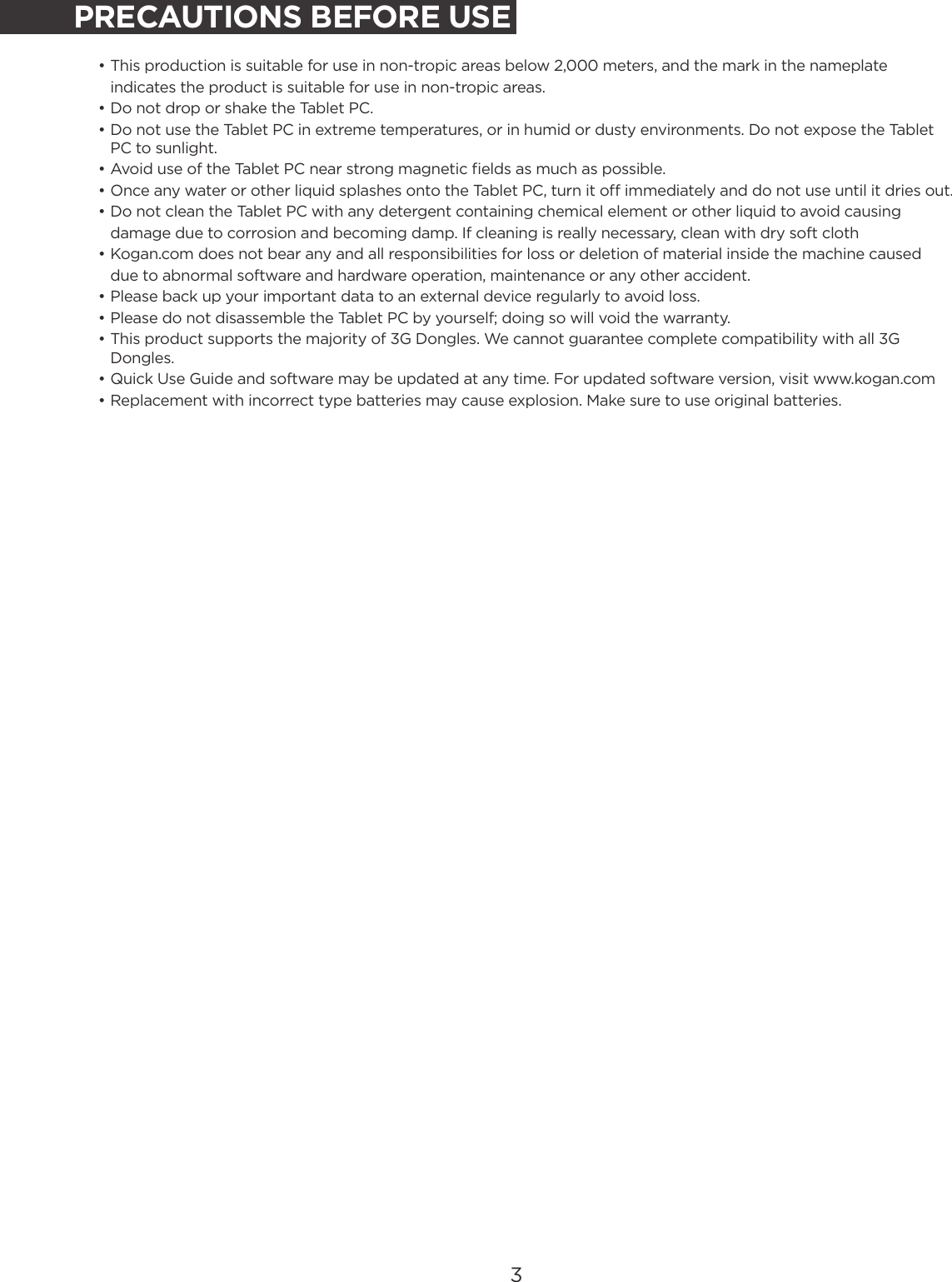 Page 3 of 11 - KALAP102IN1A Kogan Atlas 2-in-1 Tablet User Manual KALAP102IN1A-A