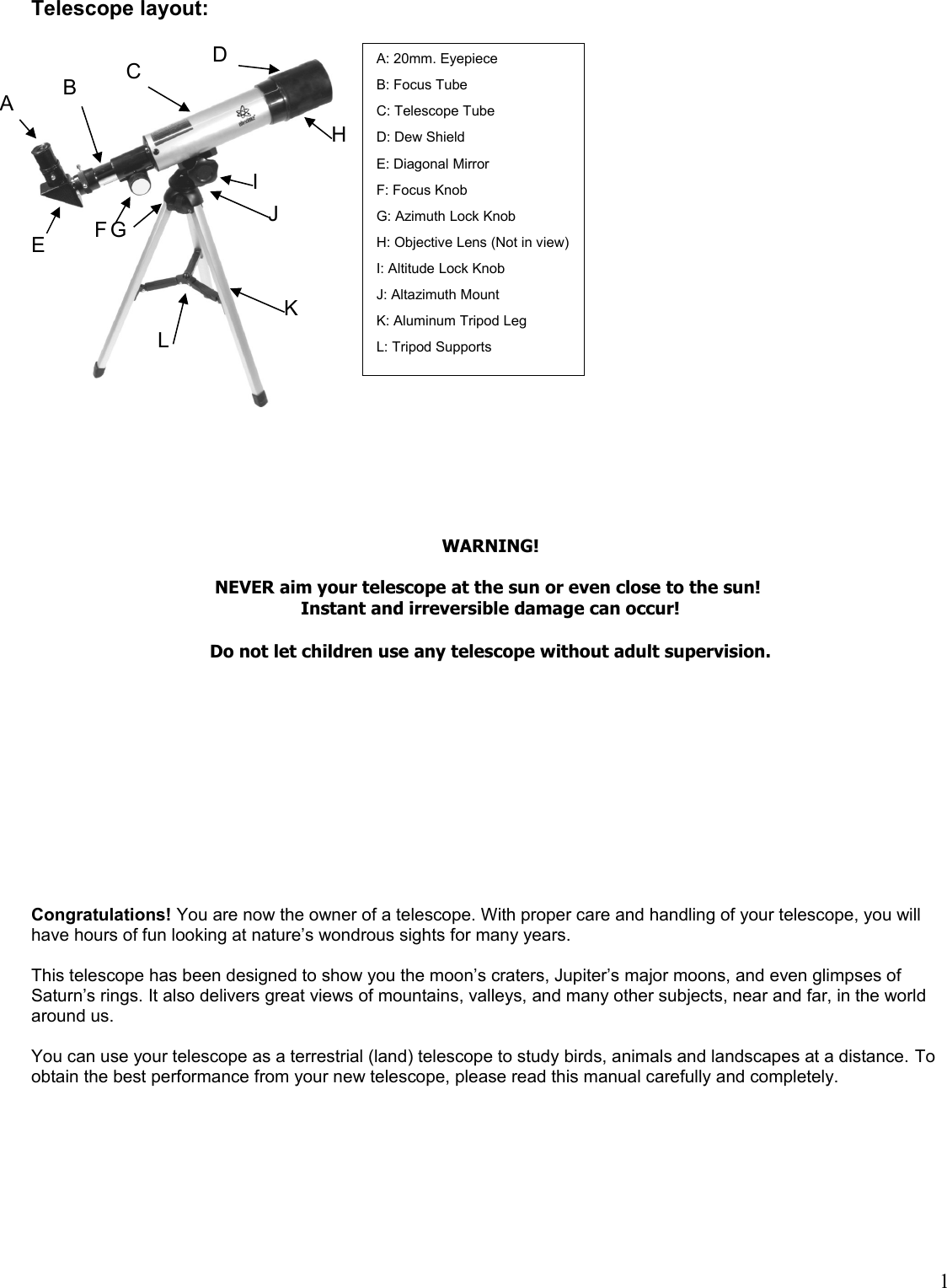 Page 2 of 10 - KAMTS02PAKB Telescope And Microscope Pack User Manual  KAMTS02PAKB-A