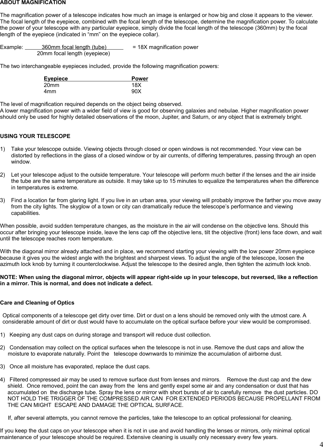 Page 5 of 10 - KAMTS02PAKB Telescope And Microscope Pack User Manual  KAMTS02PAKB-A