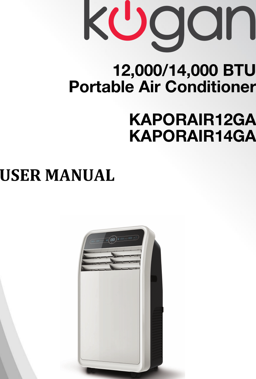 Page 1 of 9 - KAPORAIR12GA KAPORAIR14GA 12000 14000 BTU Portable Air Conditioner User Manual  KAPORAIR12GA-14GA-A