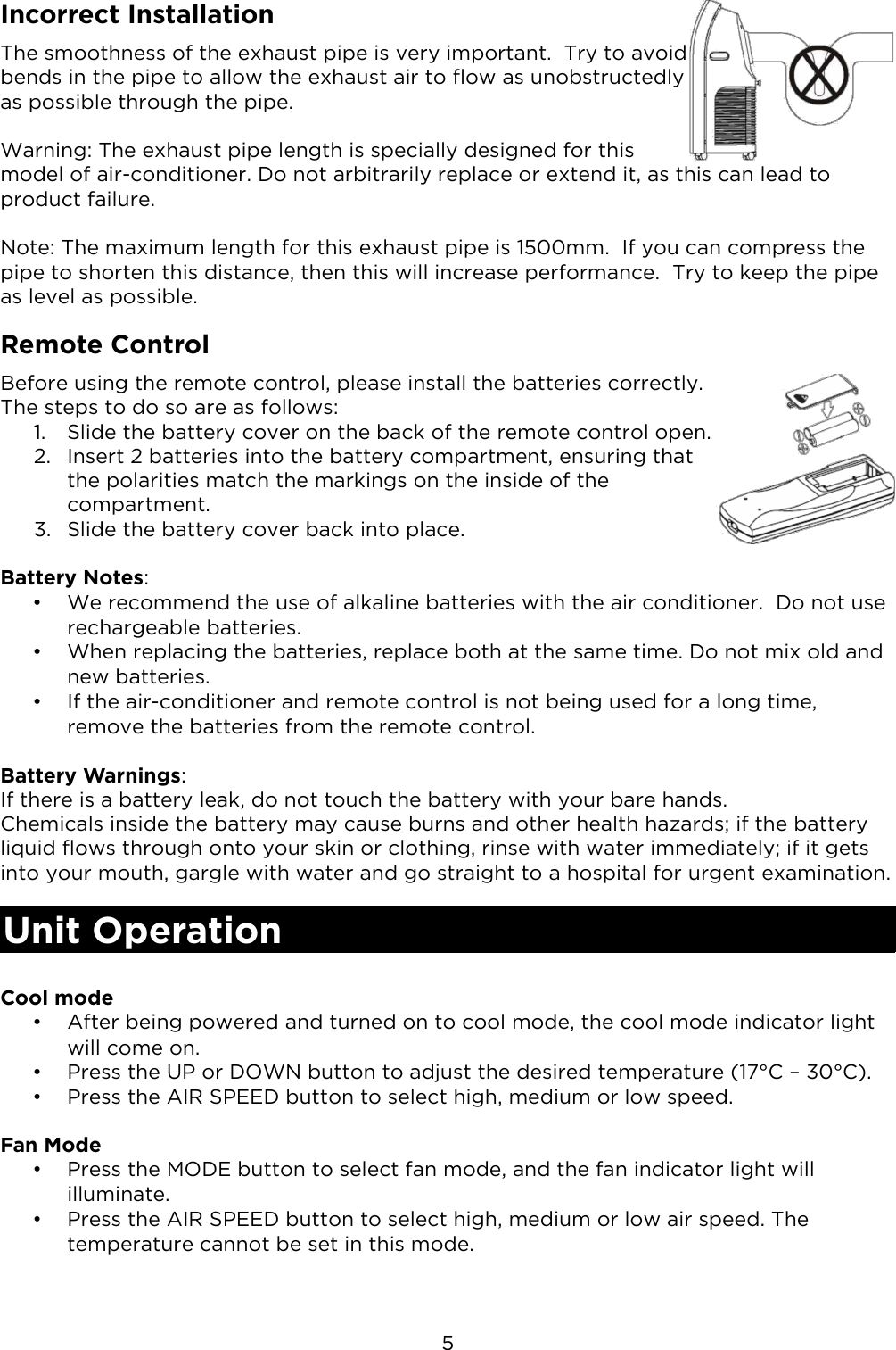 Page 6 of 9 - KAPORAIR12GA KAPORAIR14GA 12000 14000 BTU Portable Air Conditioner User Manual  KAPORAIR12GA-14GA-A