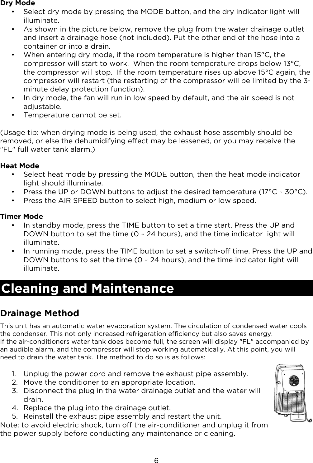 Page 7 of 9 - KAPORAIR12GA KAPORAIR14GA 12000 14000 BTU Portable Air Conditioner User Manual  KAPORAIR12GA-14GA-A