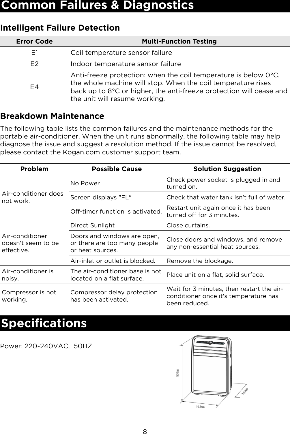 Page 9 of 9 - KAPORAIR12GA KAPORAIR14GA 12000 14000 BTU Portable Air Conditioner User Manual  KAPORAIR12GA-14GA-A