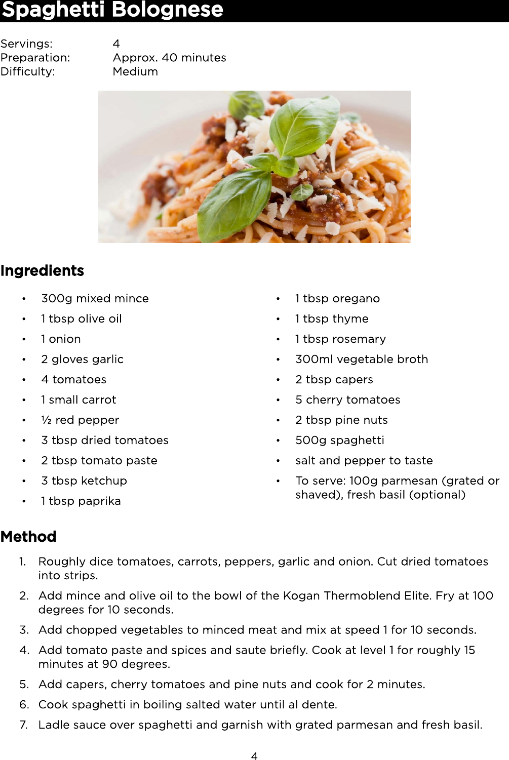 Page 4 of 5 - Kogan ThermoBlend Elite All-in-One Food Processor & Cooker Recipes  KAPRETHBLNA