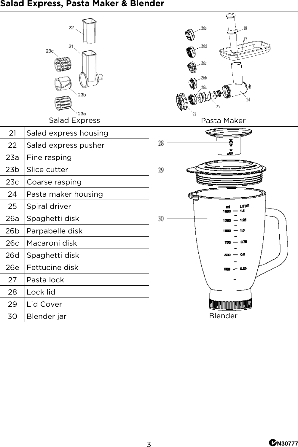 Page 4 of 9 - KASTMXASPCK 1200W Deluxe Stand Mixer Accessory Pack User Manual  KASTMXASPCK-A