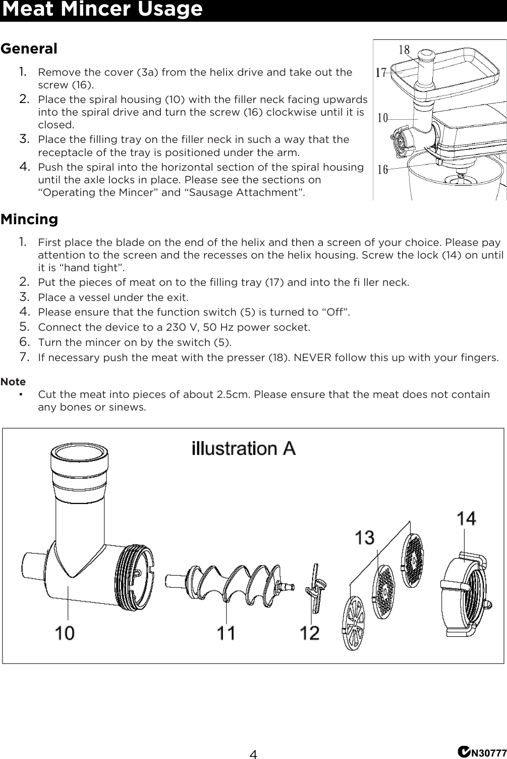 Page 5 of 9 - KASTMXASPCK 1200W Deluxe Stand Mixer Accessory Pack User Manual  KASTMXASPCK-A