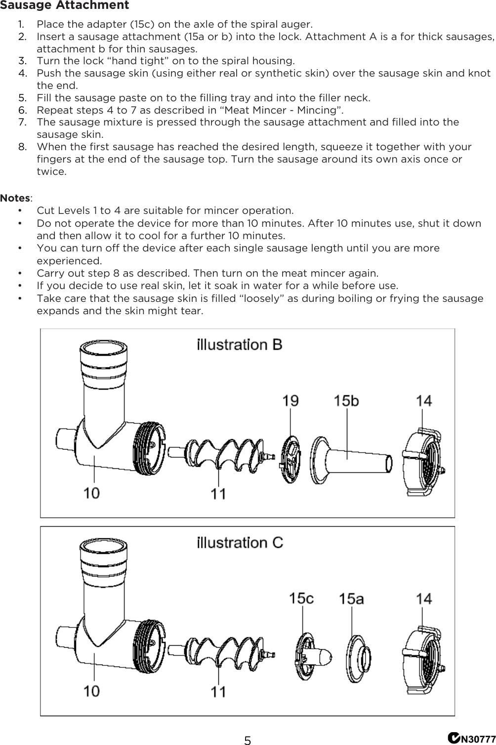 Page 6 of 9 - KASTMXASPCK 1200W Deluxe Stand Mixer Accessory Pack User Manual  KASTMXASPCK-A