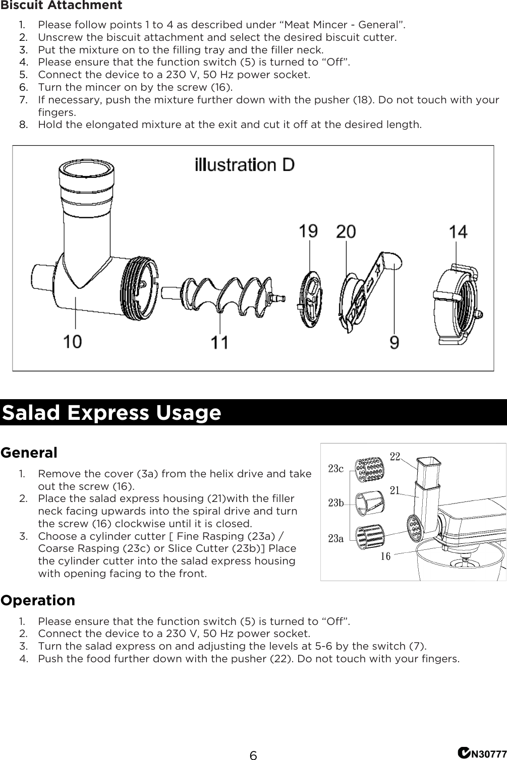 Page 7 of 9 - KASTMXASPCK 1200W Deluxe Stand Mixer Accessory Pack User Manual  KASTMXASPCK-A