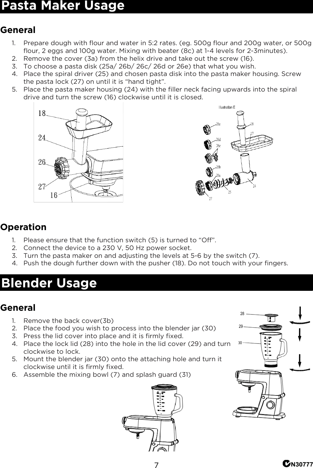 Page 8 of 9 - KASTMXASPCK 1200W Deluxe Stand Mixer Accessory Pack User Manual  KASTMXASPCK-A