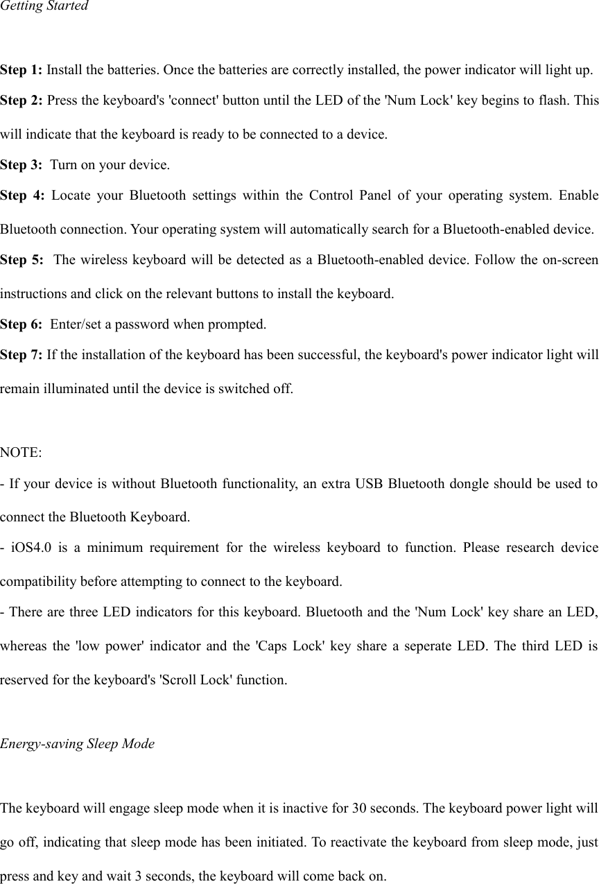 Page 4 of 10 - KAWKMBTAPLA Kogan Wireless Bluetooth And Mouse Combo User Manual  KAWKMBTAPLA-A