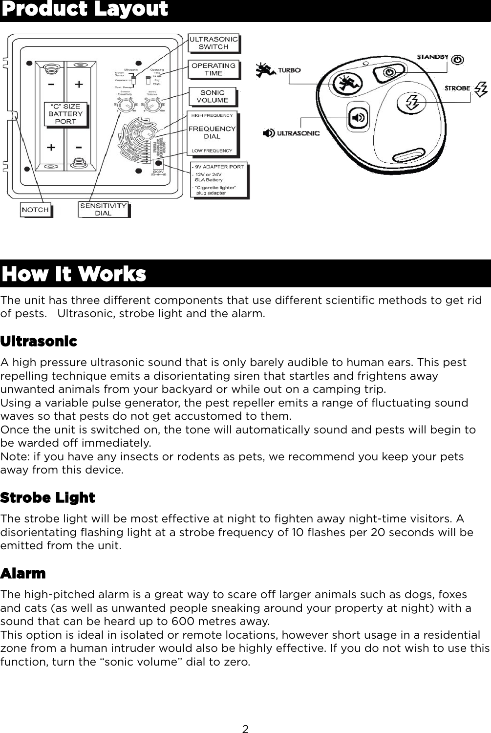 Page 3 of 7 - PTPSMREP1PA Pestill Possum Repeller User Manual  PTPSMREP1PA2-QSG