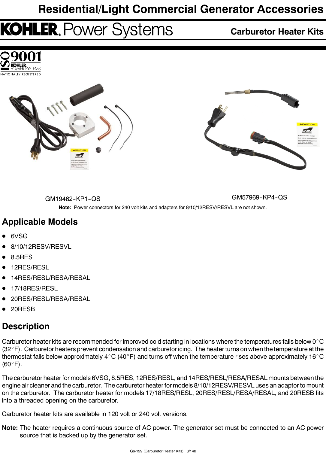 Page 1 of 2 - Kohler GM57969-KP1-QS User Manual  To The E0c7e993-3e41-4945-8c0a-bbf34634b0d6