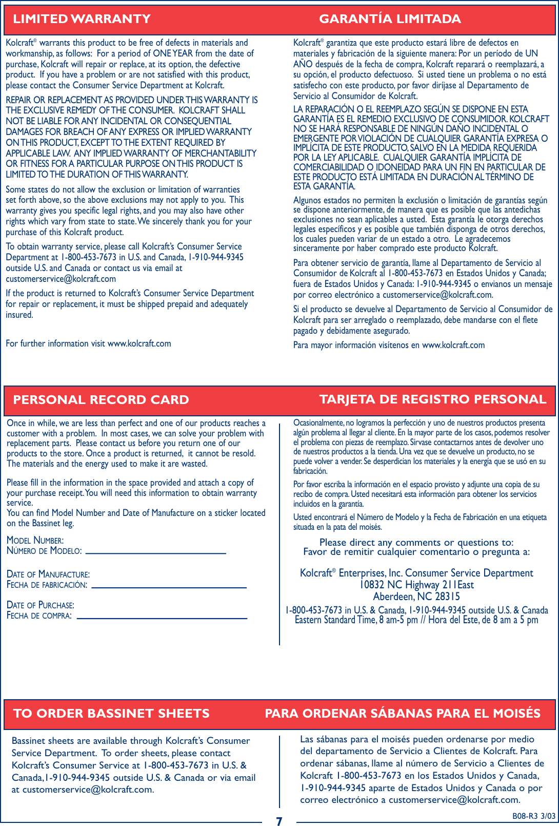 Page 7 of 7 - Kolcraft Kolcraft-18167-Owner-S-Manual B08-R3