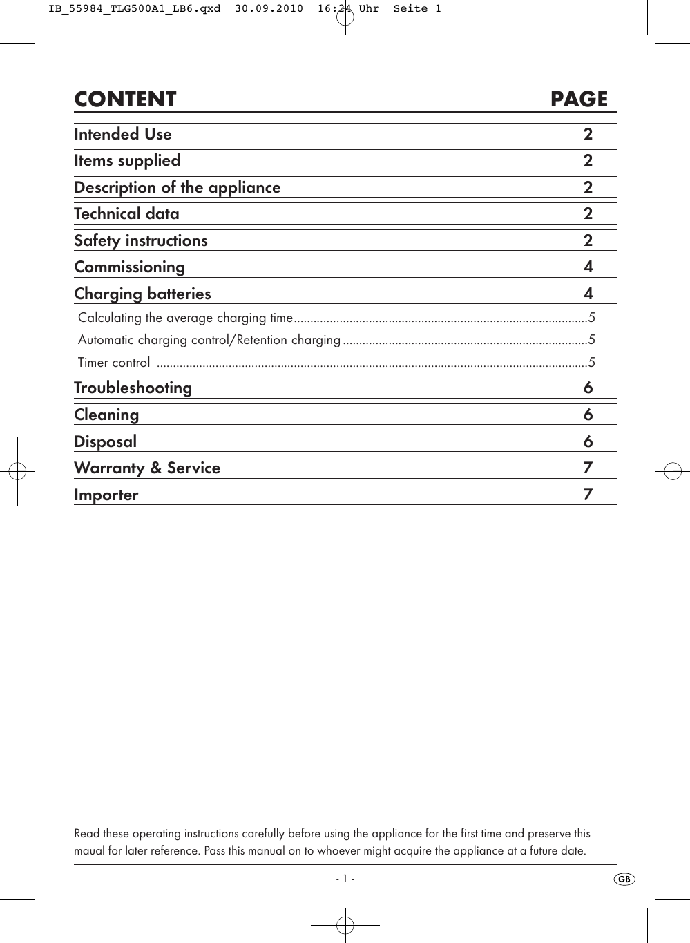 Page 3 of 10 - Kompernass Kompernass-Tronic-Tlg-500-A1-Users-Manual- IB_55984_TLG500A1_LB6  Kompernass-tronic-tlg-500-a1-users-manual
