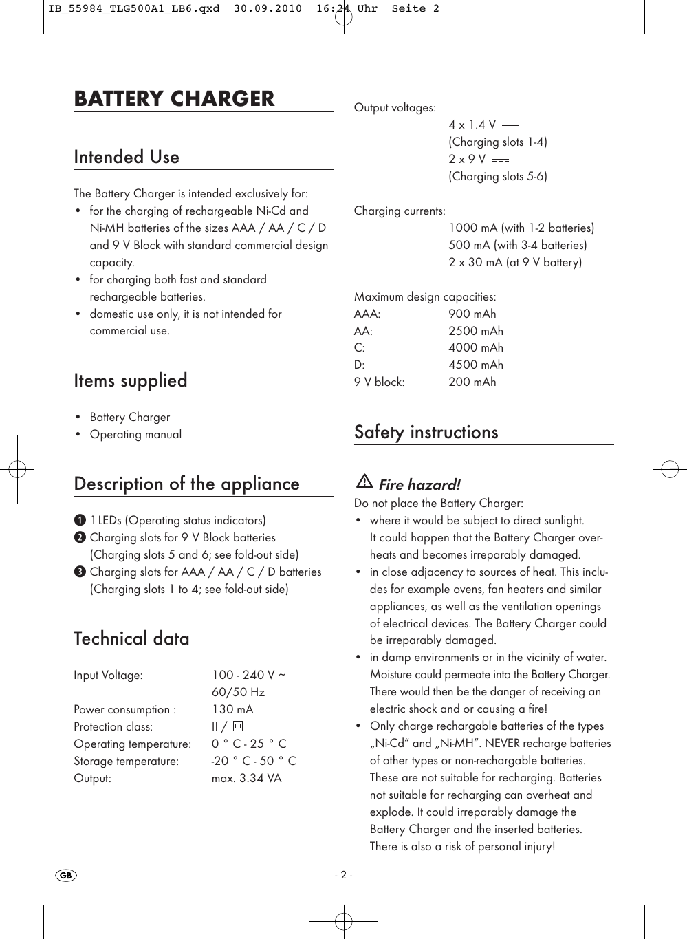 Page 4 of 10 - Kompernass Kompernass-Tronic-Tlg-500-A1-Users-Manual- IB_55984_TLG500A1_LB6  Kompernass-tronic-tlg-500-a1-users-manual