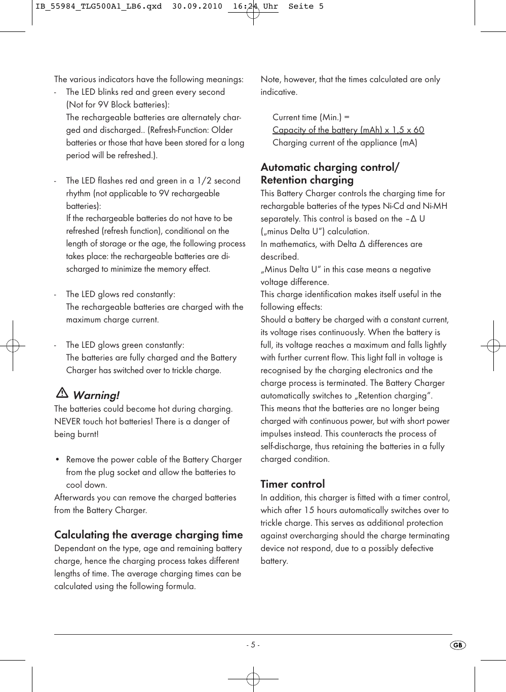 Page 7 of 10 - Kompernass Kompernass-Tronic-Tlg-500-A1-Users-Manual- IB_55984_TLG500A1_LB6  Kompernass-tronic-tlg-500-a1-users-manual