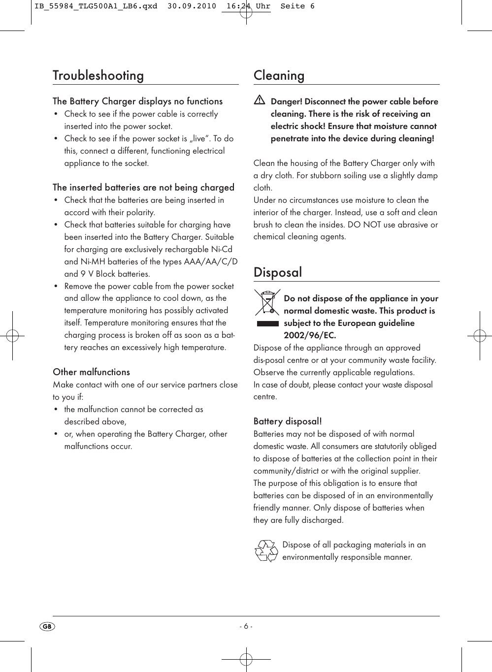Page 8 of 10 - Kompernass Kompernass-Tronic-Tlg-500-A1-Users-Manual- IB_55984_TLG500A1_LB6  Kompernass-tronic-tlg-500-a1-users-manual