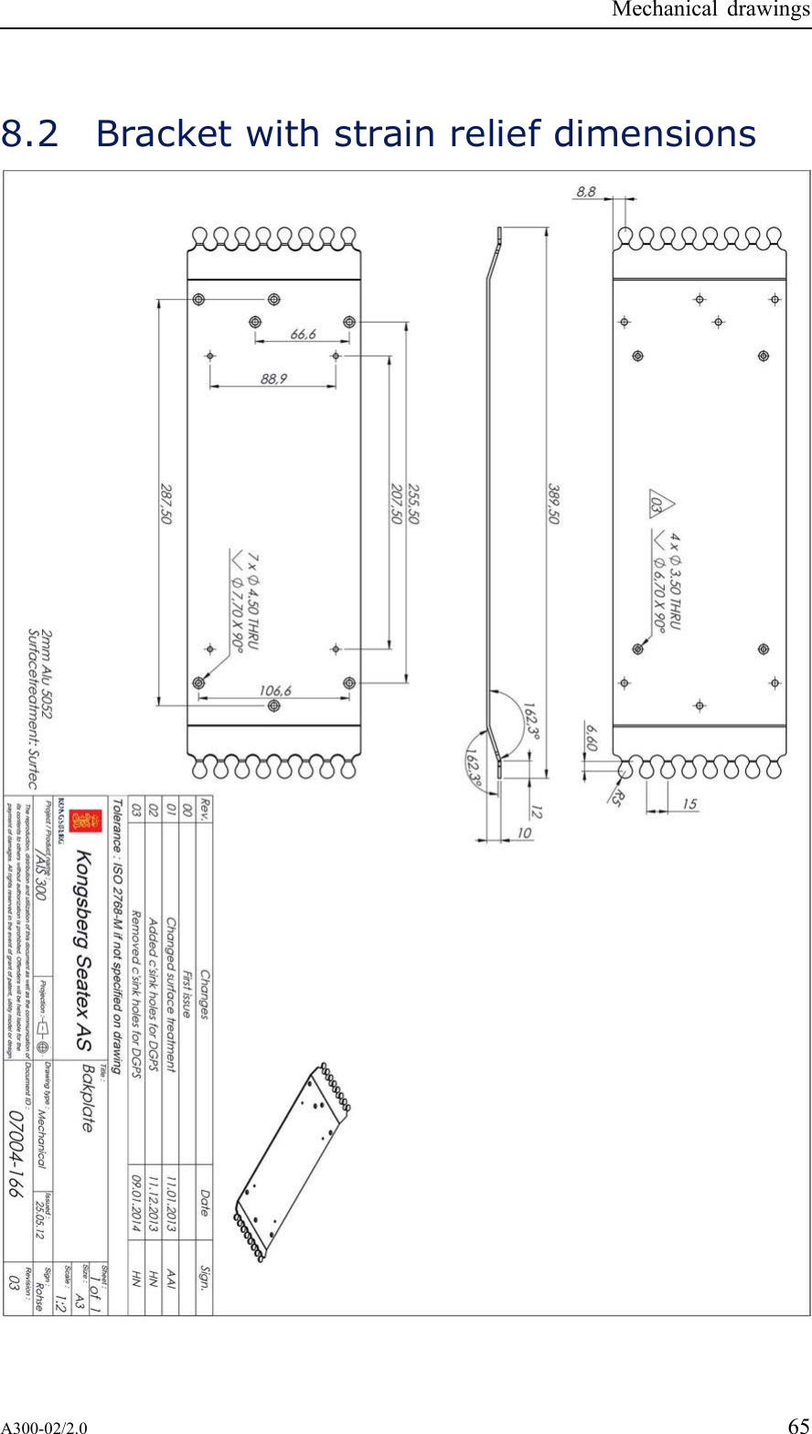 PreliminaryMechanicaldrawings8.2BracketwithstrainreliefdimensionsA300-02/2.065