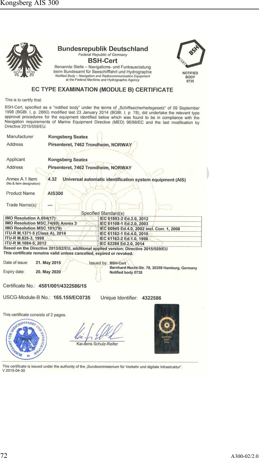 PreliminaryKongsbergAIS30072A300-02/2.0